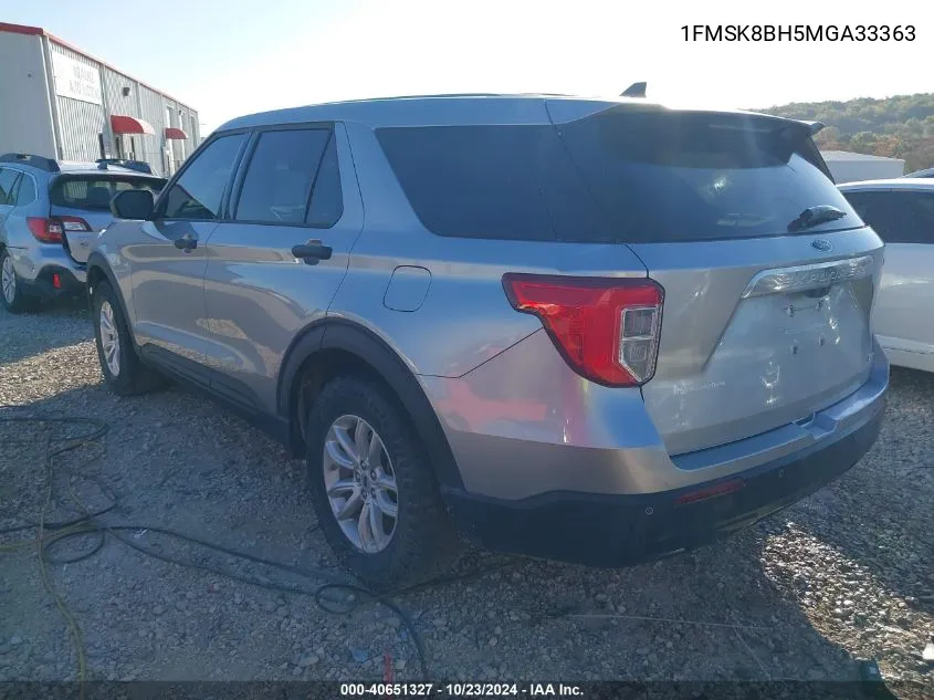 2021 Ford Explorer VIN: 1FMSK8BH5MGA33363 Lot: 40651327