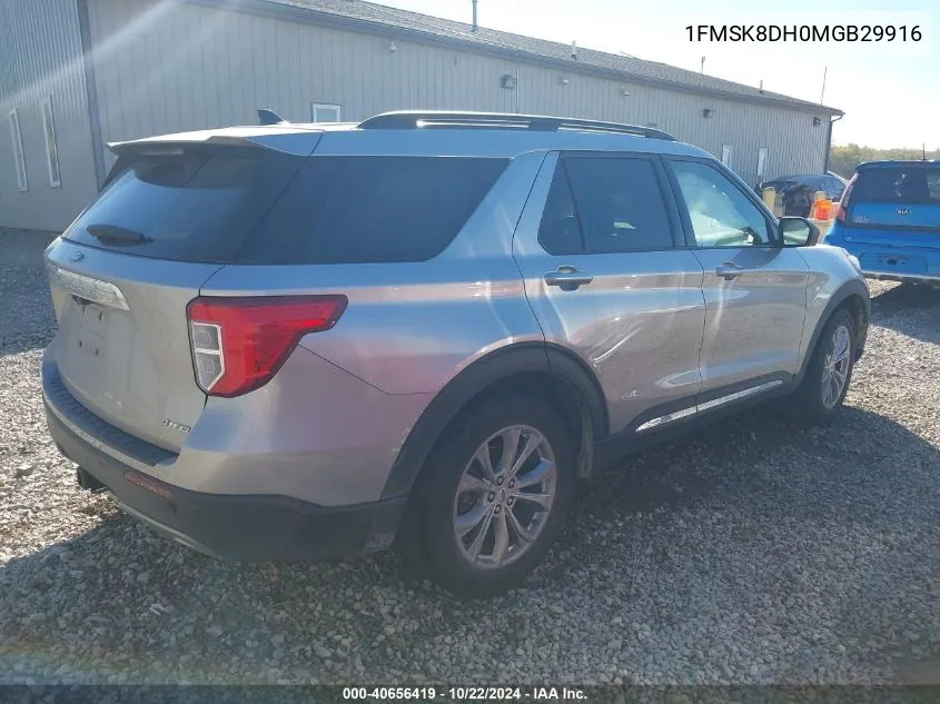 2021 Ford Explorer Xlt VIN: 1FMSK8DH0MGB29916 Lot: 40656419