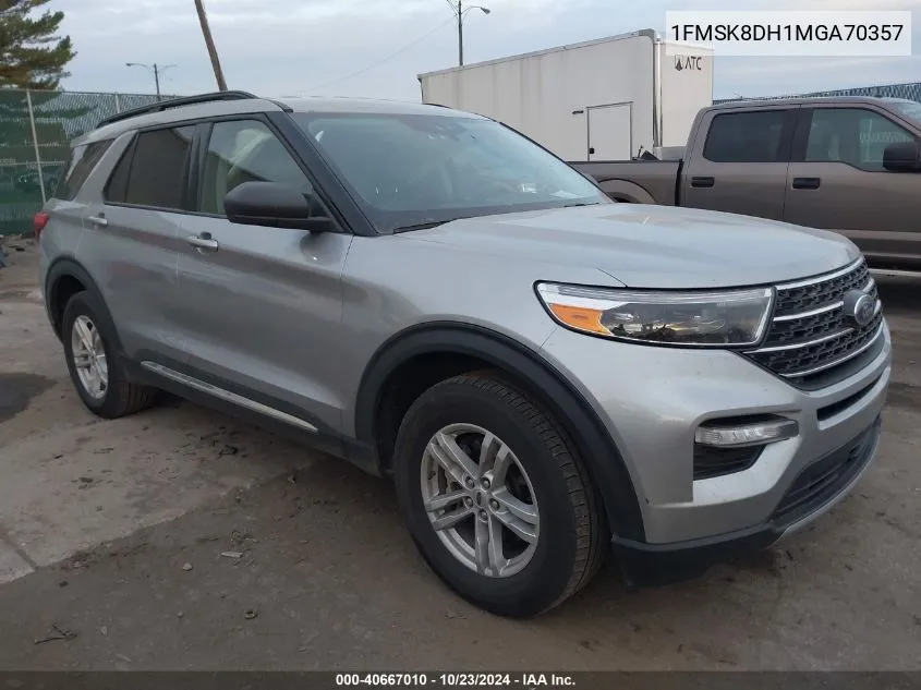 2021 Ford Explorer Xlt VIN: 1FMSK8DH1MGA70357 Lot: 40667010