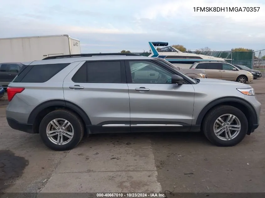 2021 Ford Explorer Xlt VIN: 1FMSK8DH1MGA70357 Lot: 40667010