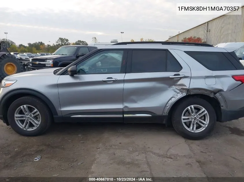 2021 Ford Explorer Xlt VIN: 1FMSK8DH1MGA70357 Lot: 40667010