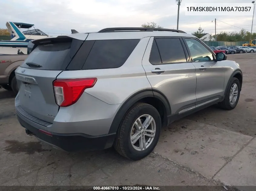 2021 Ford Explorer Xlt VIN: 1FMSK8DH1MGA70357 Lot: 40667010