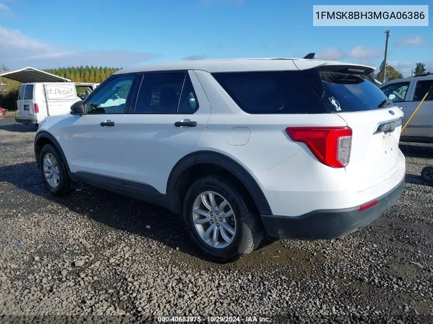 2021 Ford Explorer VIN: 1FMSK8BH3MGA06386 Lot: 40683975