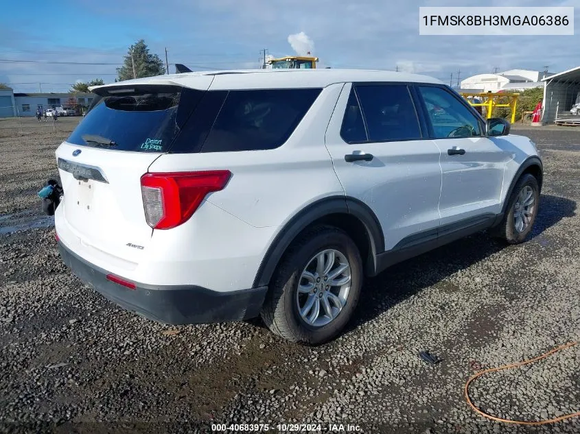 2021 Ford Explorer VIN: 1FMSK8BH3MGA06386 Lot: 40683975