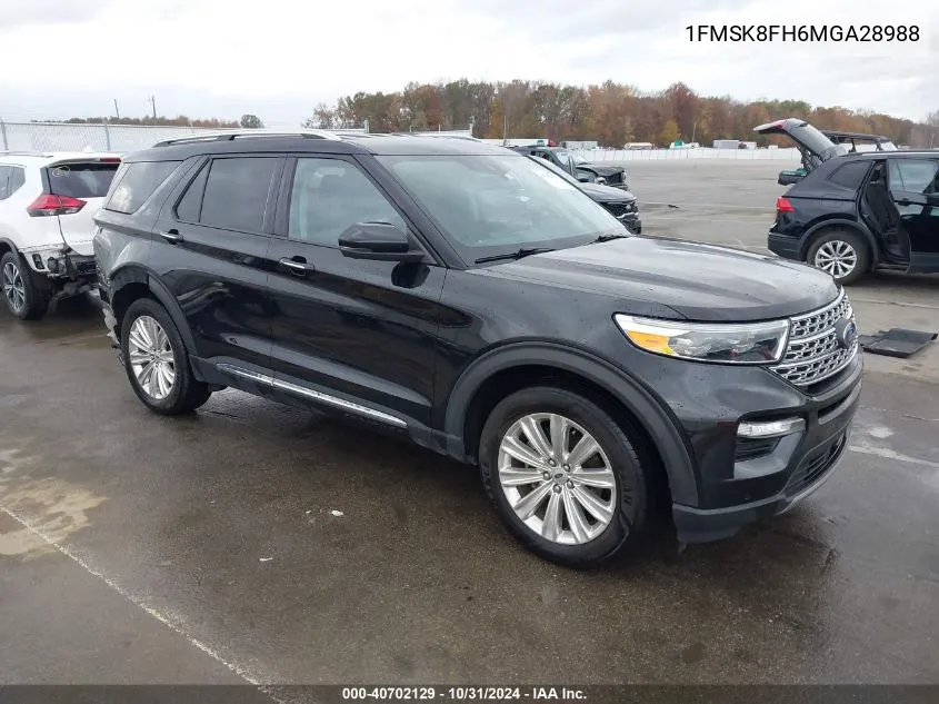 2021 Ford Explorer Limited VIN: 1FMSK8FH6MGA28988 Lot: 40702129