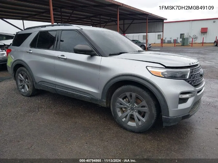 2021 Ford Explorer Xlt VIN: 1FMSK7DH2MGB49109 Lot: 40794865