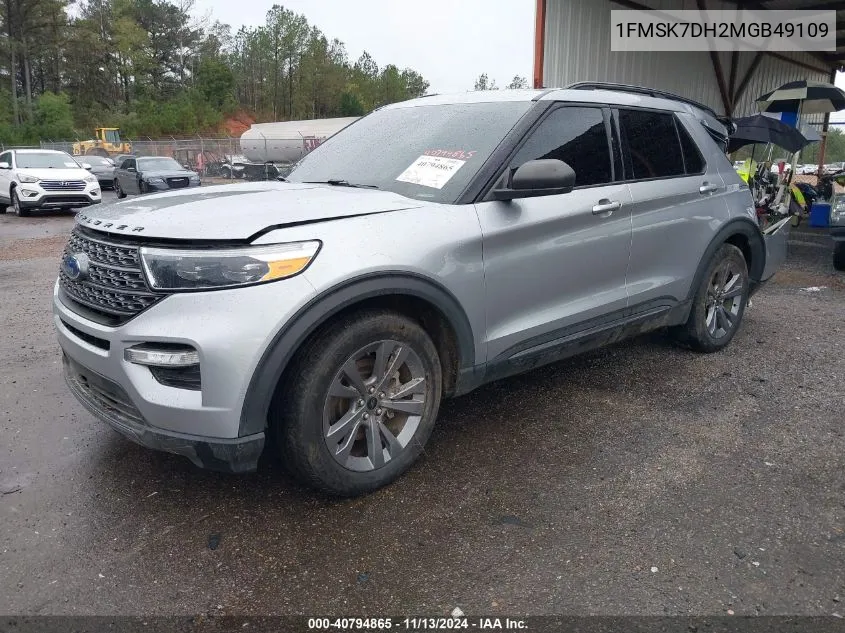 2021 Ford Explorer Xlt VIN: 1FMSK7DH2MGB49109 Lot: 40794865