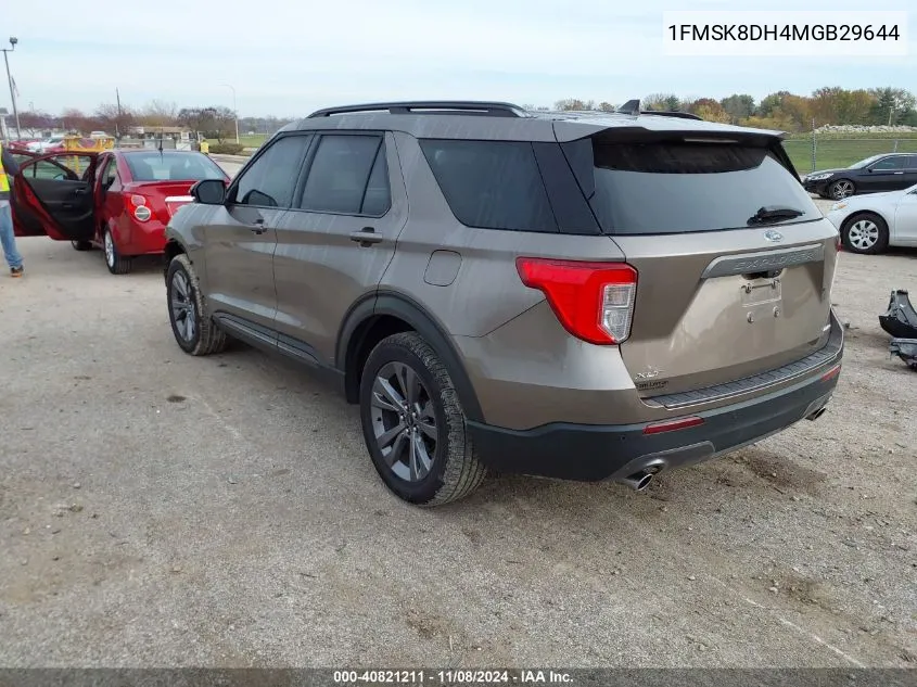 2021 Ford Explorer Xlt VIN: 1FMSK8DH4MGB29644 Lot: 40821211