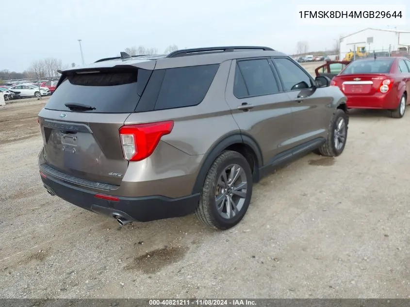 2021 Ford Explorer Xlt VIN: 1FMSK8DH4MGB29644 Lot: 40821211