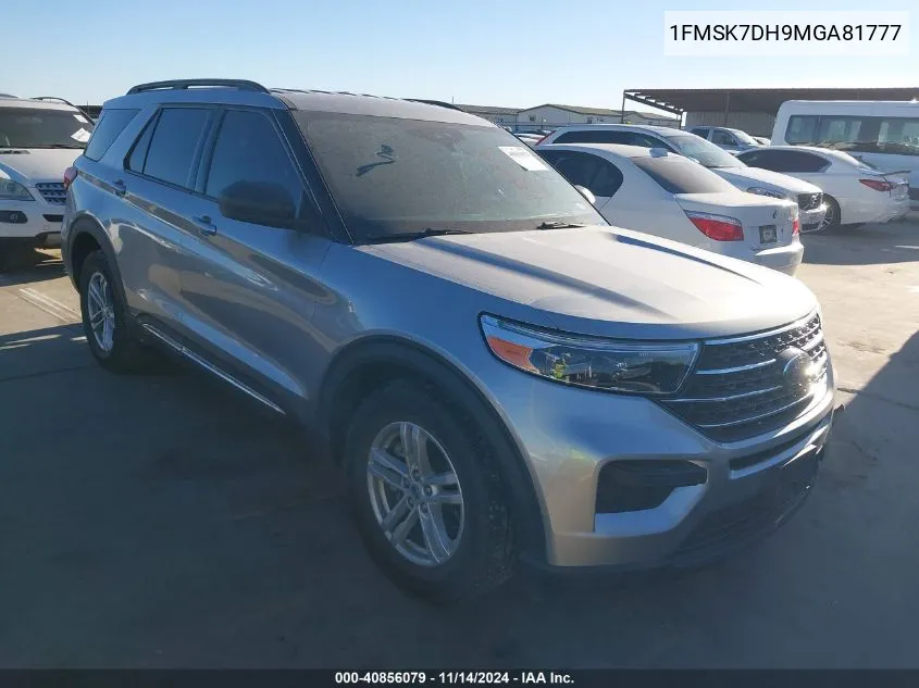 2021 Ford Explorer Xlt VIN: 1FMSK7DH9MGA81777 Lot: 40856079