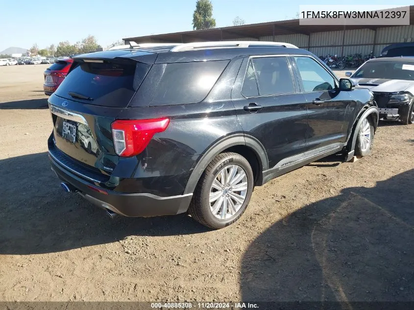 2021 Ford Explorer Limited VIN: 1FM5K8FW3MNA12397 Lot: 40885308