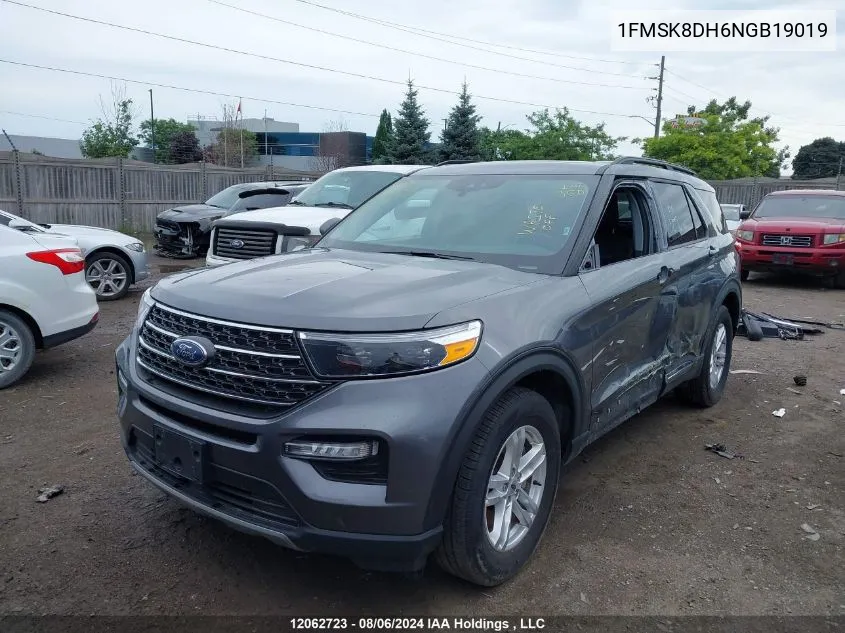 2022 Ford Explorer Xlt VIN: 1FMSK8DH6NGB19019 Lot: 12062723