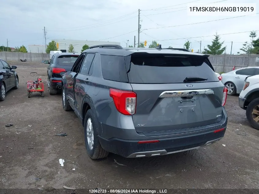 2022 Ford Explorer Xlt VIN: 1FMSK8DH6NGB19019 Lot: 12062723