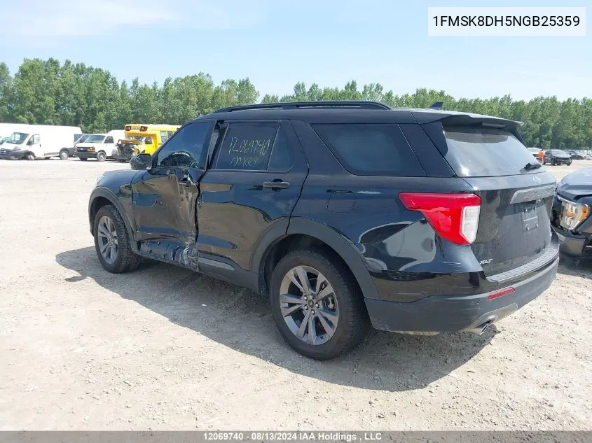 2022 Ford Explorer Xlt VIN: 1FMSK8DH5NGB25359 Lot: 12069740