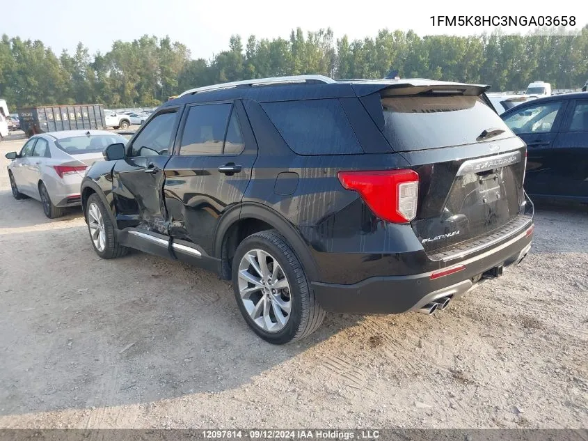 2022 Ford Explorer Platinum VIN: 1FM5K8HC3NGA03658 Lot: 12097814