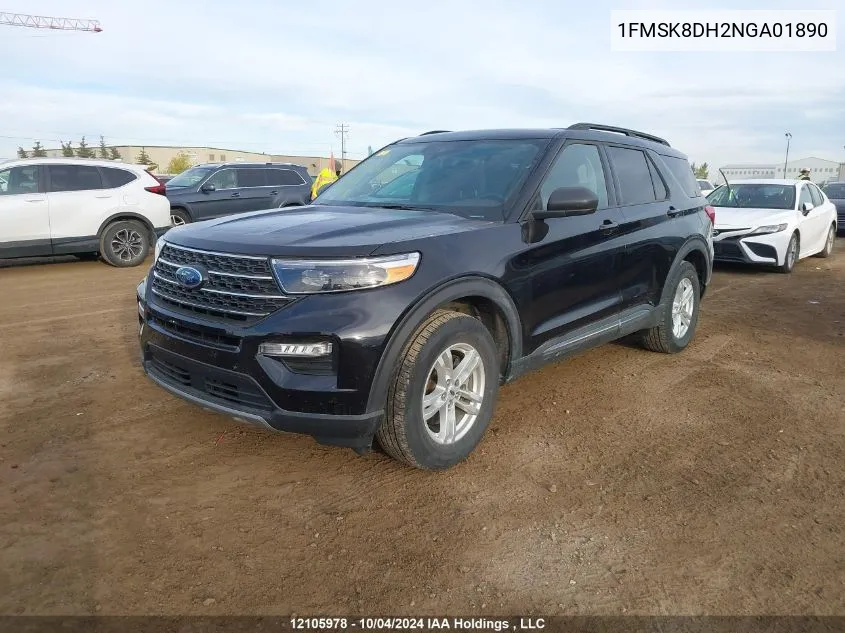 2022 Ford Explorer Xlt VIN: 1FMSK8DH2NGA01890 Lot: 12105978