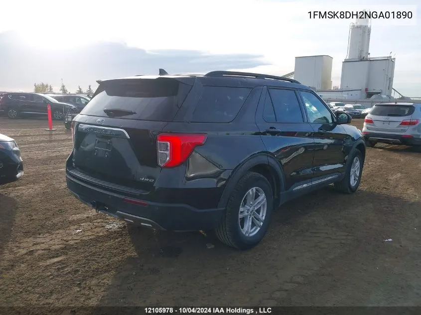 2022 Ford Explorer Xlt VIN: 1FMSK8DH2NGA01890 Lot: 12105978