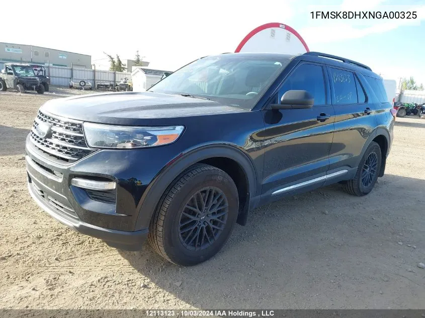 2022 Ford Explorer Xlt VIN: 1FMSK8DHXNGA00325 Lot: 12113123