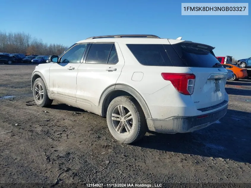 2022 Ford Explorer Xlt VIN: 1FMSK8DH3NGB03327 Lot: 12154927