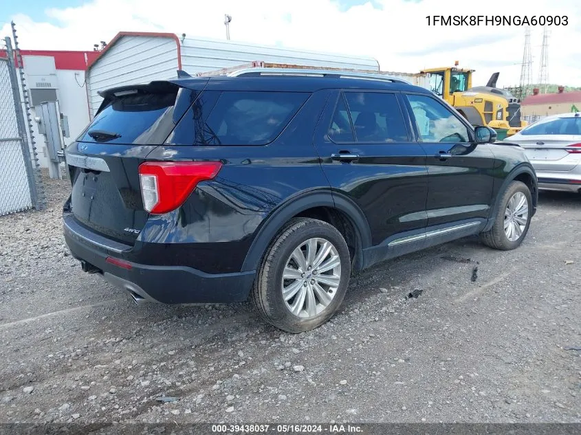 2022 Ford Explorer Limited VIN: 1FMSK8FH9NGA60903 Lot: 39438037