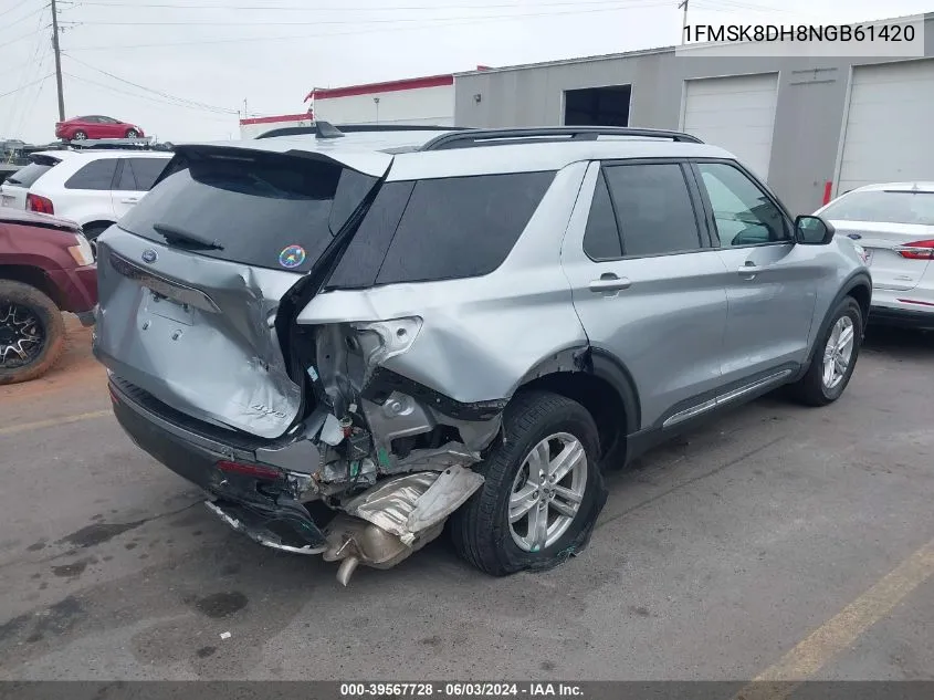 2022 Ford Explorer Xlt VIN: 1FMSK8DH8NGB61420 Lot: 39567728