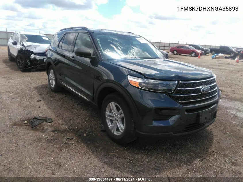 2022 Ford Explorer Xlt VIN: 1FMSK7DHXNGA35893 Lot: 39634497