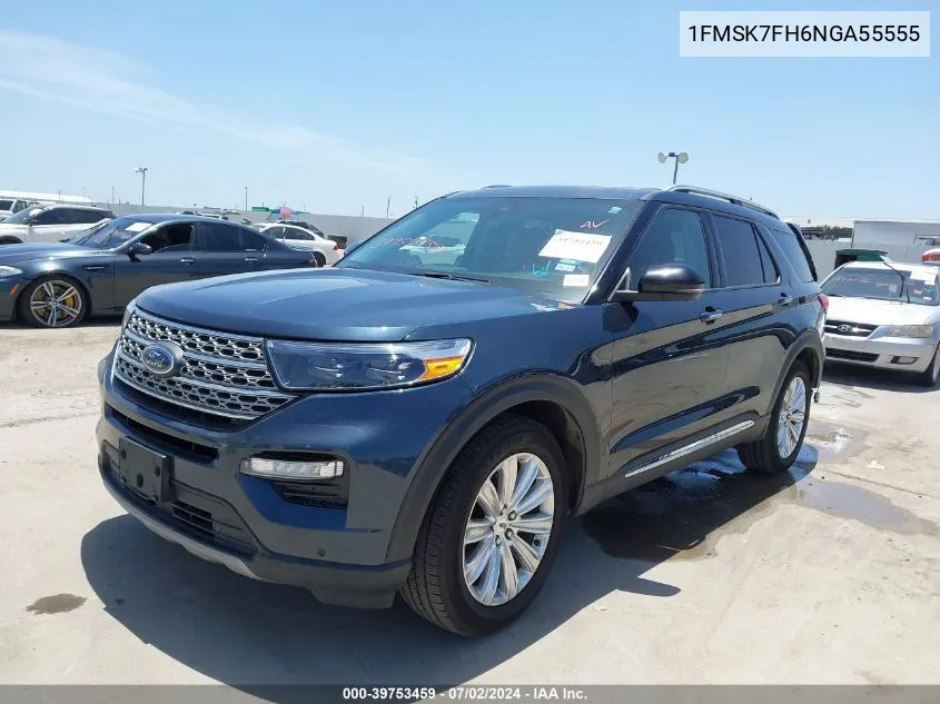 2022 Ford Explorer Limited VIN: 1FMSK7FH6NGA55555 Lot: 39753459