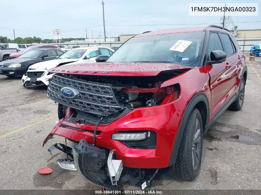 2022 Ford Explorer Xlt VIN: 1FMSK7DH3NGA00323 Lot: 39841301