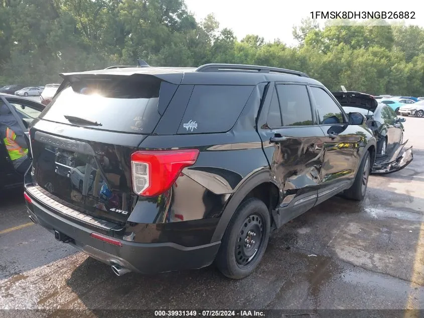 2022 Ford Explorer Xlt VIN: 1FMSK8DH3NGB26882 Lot: 39931349