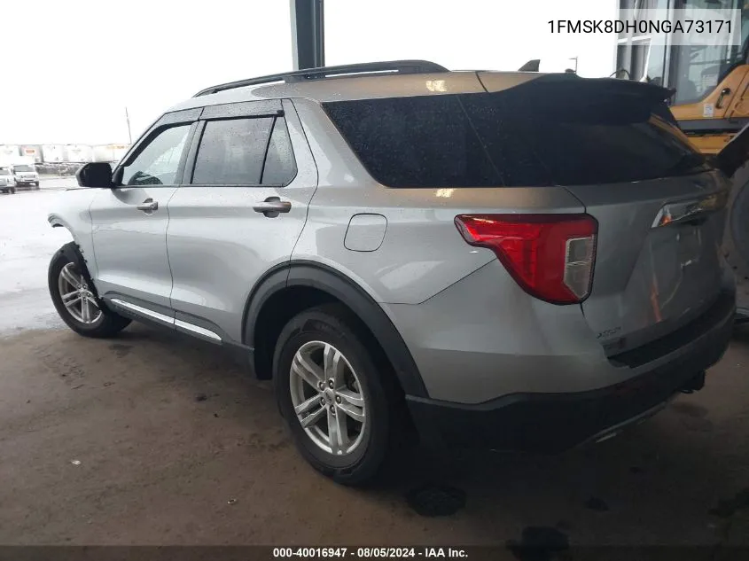 2022 Ford Explorer Xlt VIN: 1FMSK8DH0NGA73171 Lot: 40016947