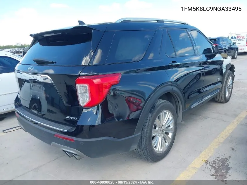 2022 Ford Explorer King Ranch VIN: 1FM5K8LC9NGA33495 Lot: 40090028