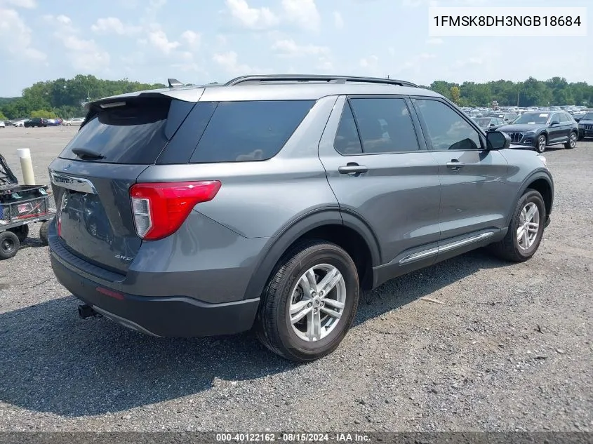 2022 Ford Explorer Xlt VIN: 1FMSK8DH3NGB18684 Lot: 40122162