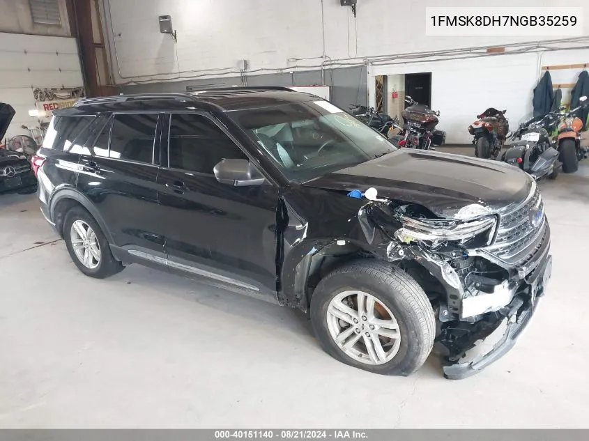 2022 Ford Explorer Xlt VIN: 1FMSK8DH7NGB35259 Lot: 40151140