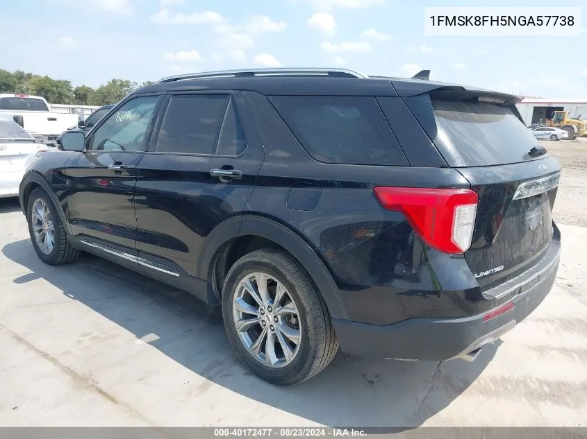 2022 Ford Explorer Limited VIN: 1FMSK8FH5NGA57738 Lot: 40172477