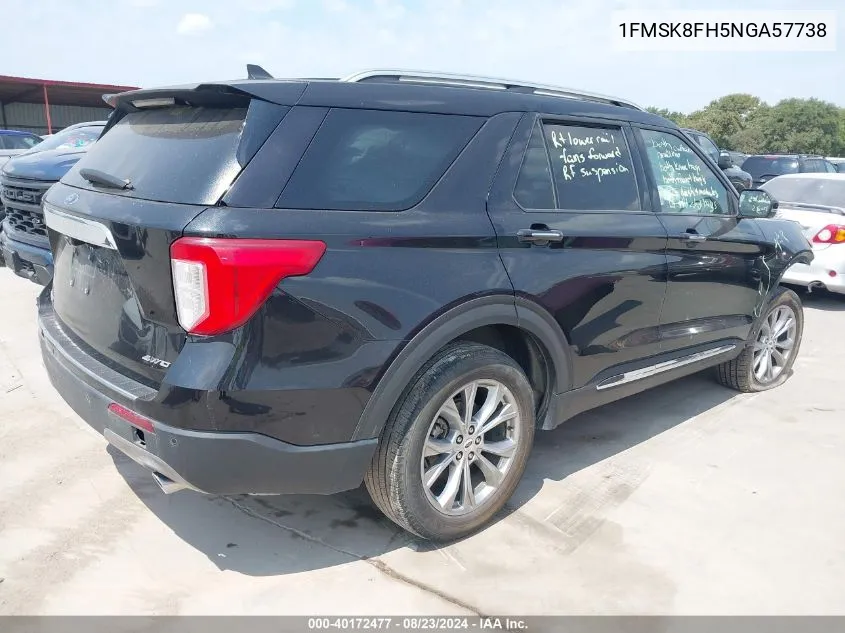 2022 Ford Explorer Limited VIN: 1FMSK8FH5NGA57738 Lot: 40172477