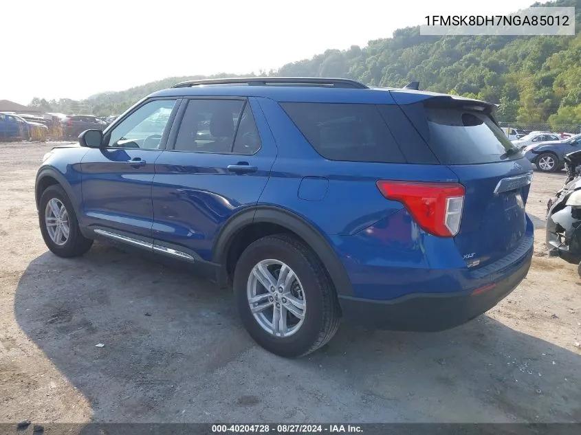 2022 Ford Explorer Xlt VIN: 1FMSK8DH7NGA85012 Lot: 40204728