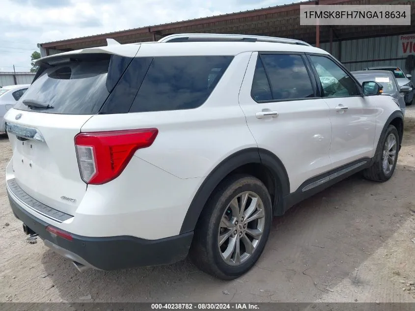 2022 Ford Explorer Limited VIN: 1FMSK8FH7NGA18634 Lot: 40238782