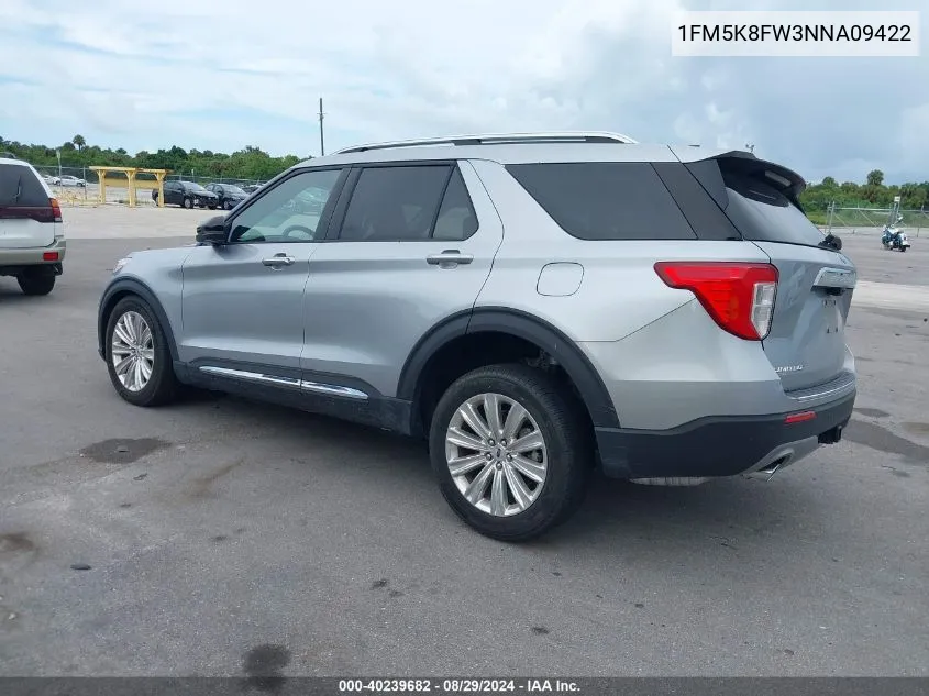 2022 Ford Explorer Limited VIN: 1FM5K8FW3NNA09422 Lot: 40239682