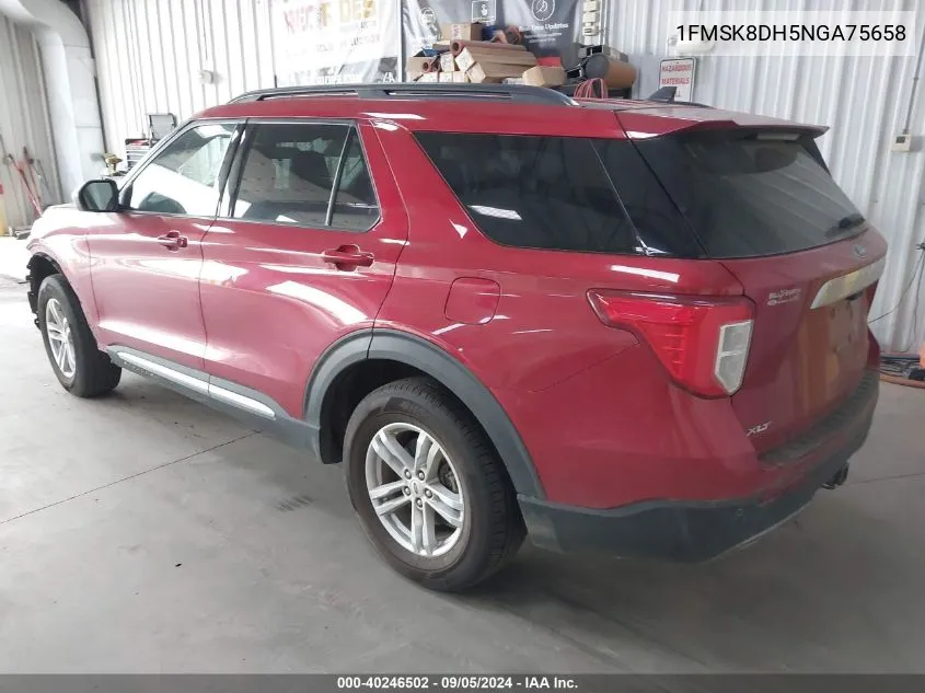 2022 Ford Explorer Xlt VIN: 1FMSK8DH5NGA75658 Lot: 40246502