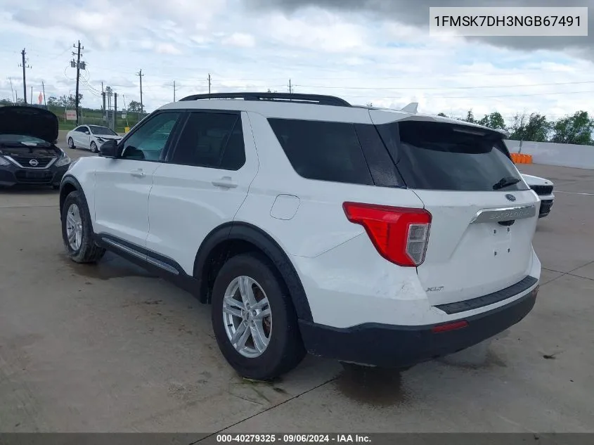 2022 Ford Explorer Xlt VIN: 1FMSK7DH3NGB67491 Lot: 40279325