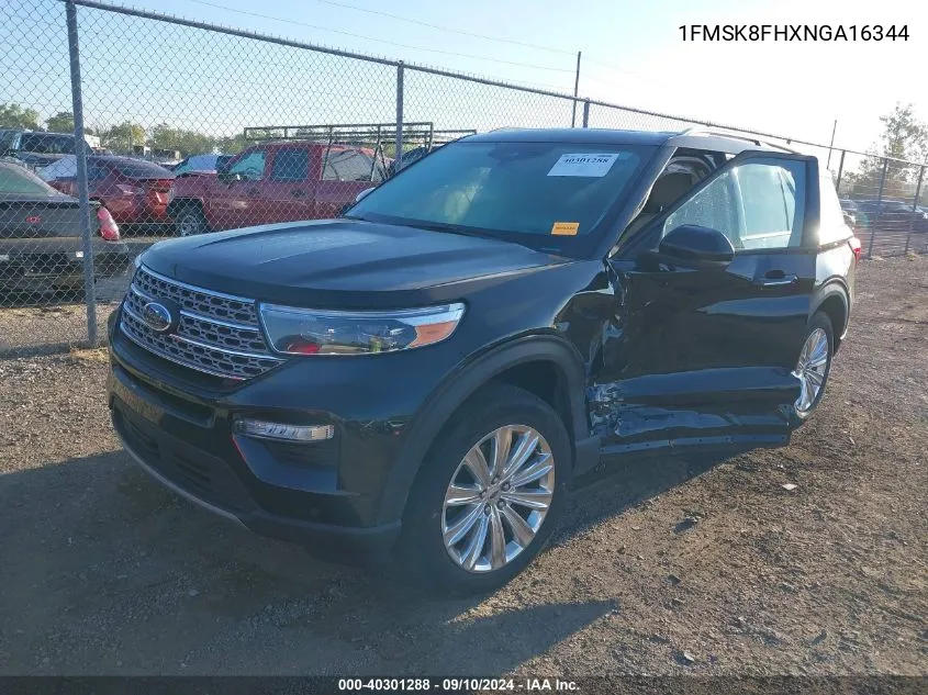 2022 Ford Explorer Limited VIN: 1FMSK8FHXNGA16344 Lot: 40301288