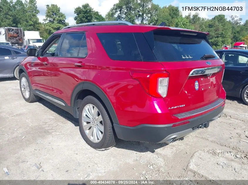 2022 Ford Explorer Limited VIN: 1FMSK7FH2NGB44703 Lot: 40434078