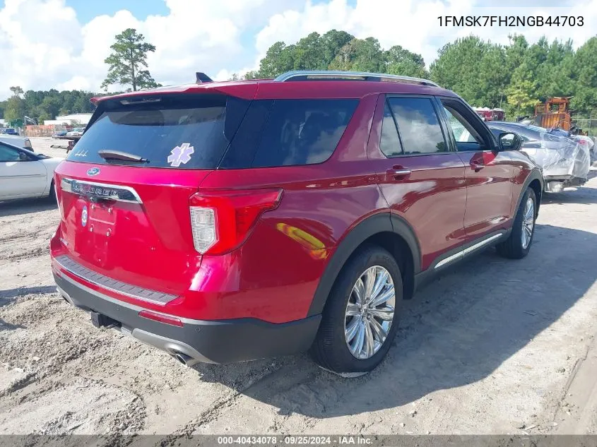 2022 Ford Explorer Limited VIN: 1FMSK7FH2NGB44703 Lot: 40434078