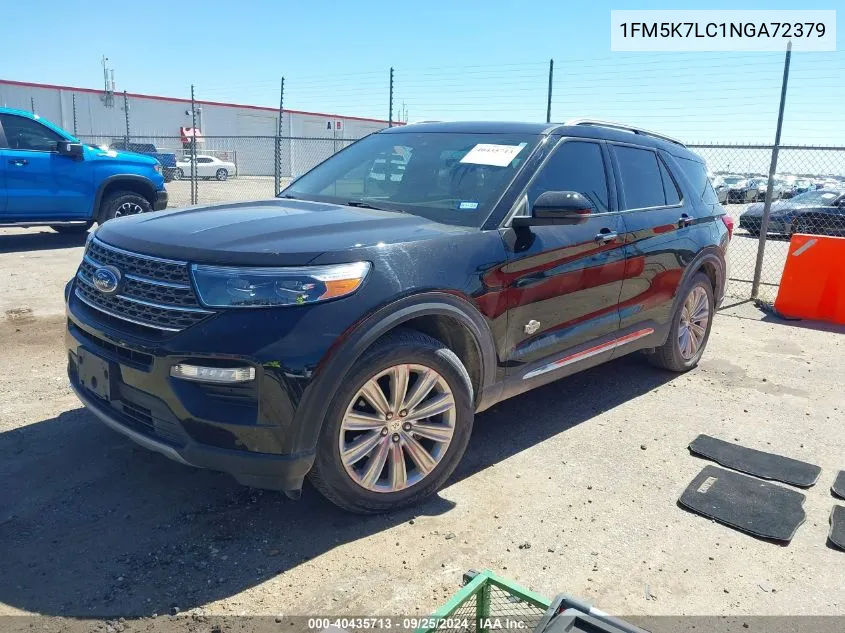 2022 Ford Explorer King Ranch VIN: 1FM5K7LC1NGA72379 Lot: 40435713