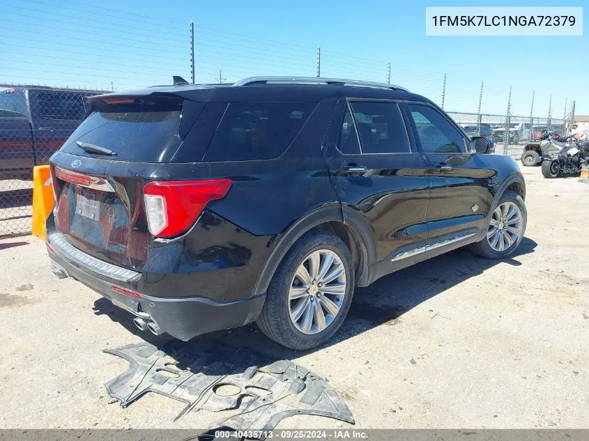 2022 Ford Explorer King Ranch VIN: 1FM5K7LC1NGA72379 Lot: 40435713