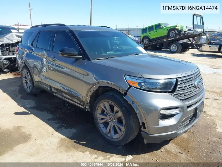 2022 Ford Explorer Xlt VIN: 1FMSK7DH6NGA14474 Lot: 40487944