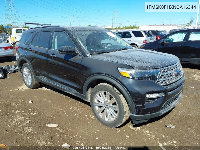 2022 Ford Explorer Limited VIN: 1FMSK8FHXNGA16344 Lot: 40517816