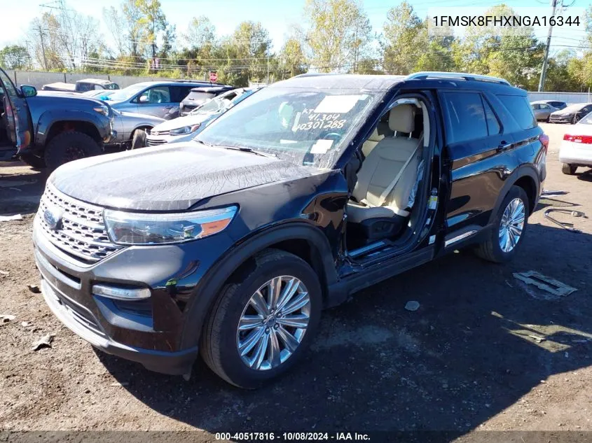 2022 Ford Explorer Limited VIN: 1FMSK8FHXNGA16344 Lot: 40517816