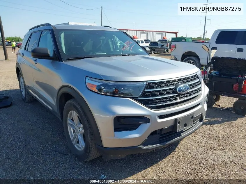 2022 Ford Explorer Xlt VIN: 1FMSK7DH9NGB87275 Lot: 40518982