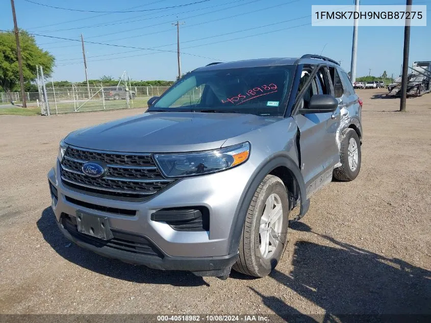 2022 Ford Explorer Xlt VIN: 1FMSK7DH9NGB87275 Lot: 40518982